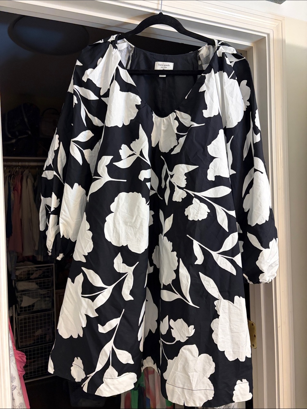 Kate Spade Black & White Floral Mini Dress